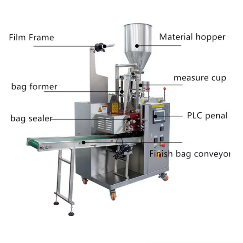 Tea Bag Packing Coffee Powder Bag Package Packaging Machine With Thread and Tag