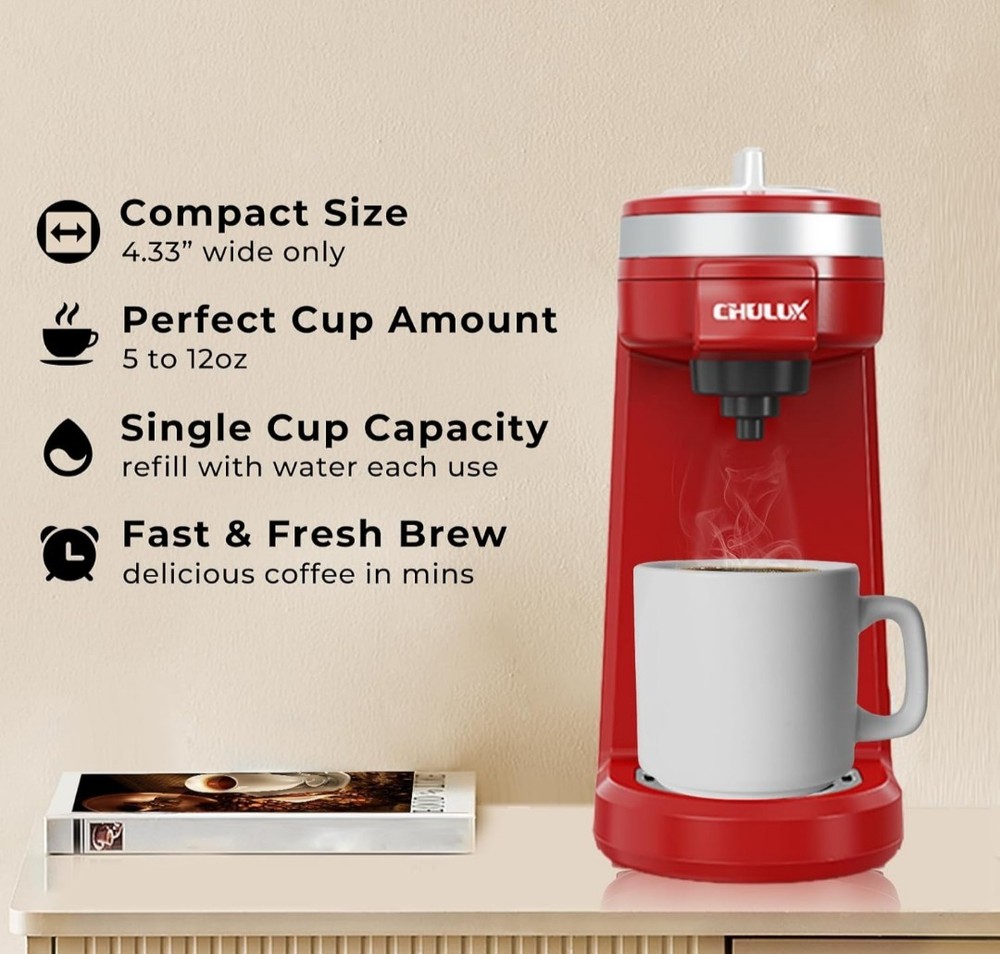 CHULUX Mini Coffee Maker for K Capsule Single Serve Coffee Maker for One Cup ...
