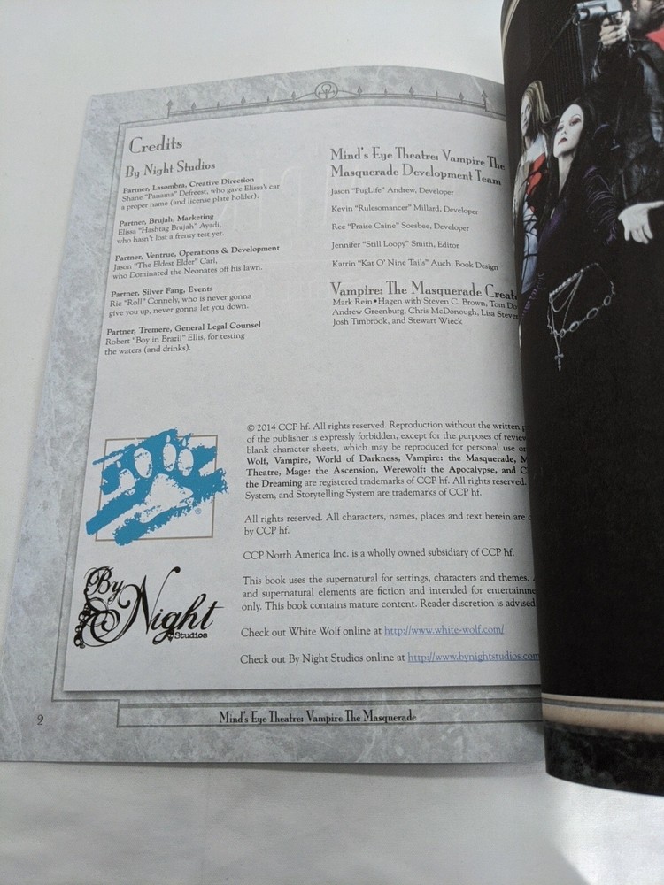 Minds Eye Theatre Vampire The Masquerade Quick Start Guide Book