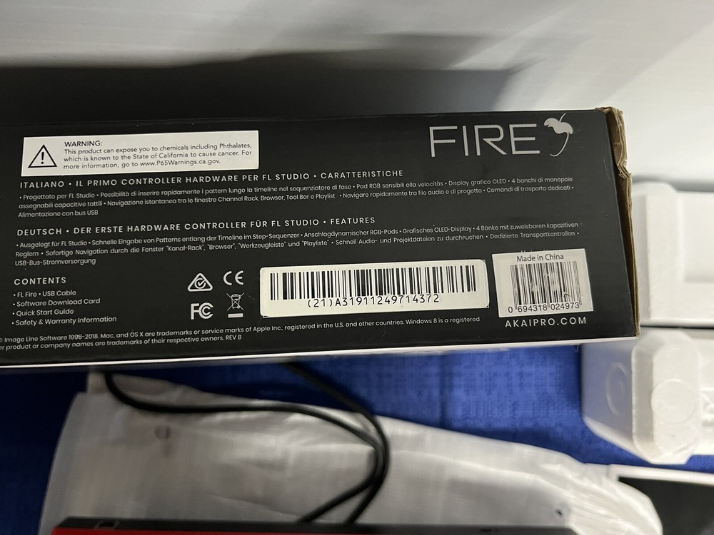 Akai Professional Fire FL Studio USB Midi Pad Controller Open Box