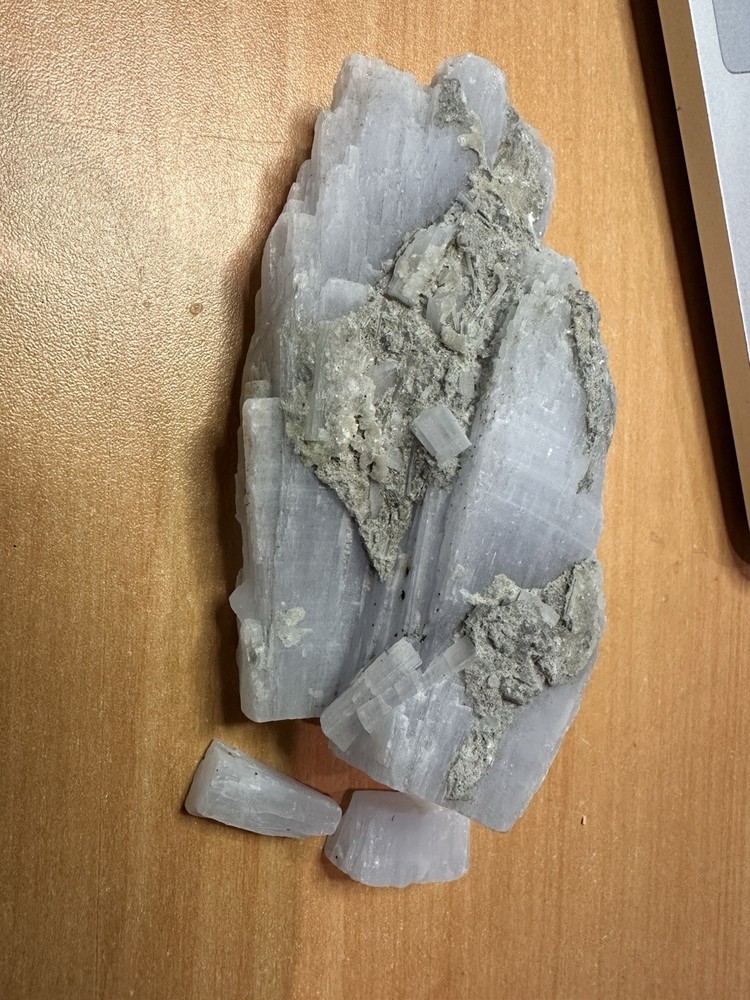 Anhydrite. Light Blue Gray Color.