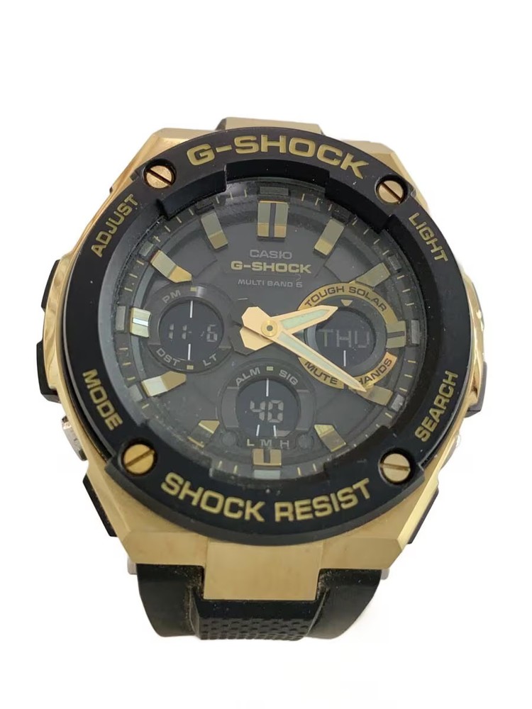 CASIO Solar Watch G SHOCK Digital Analog Rubber GLD BLK