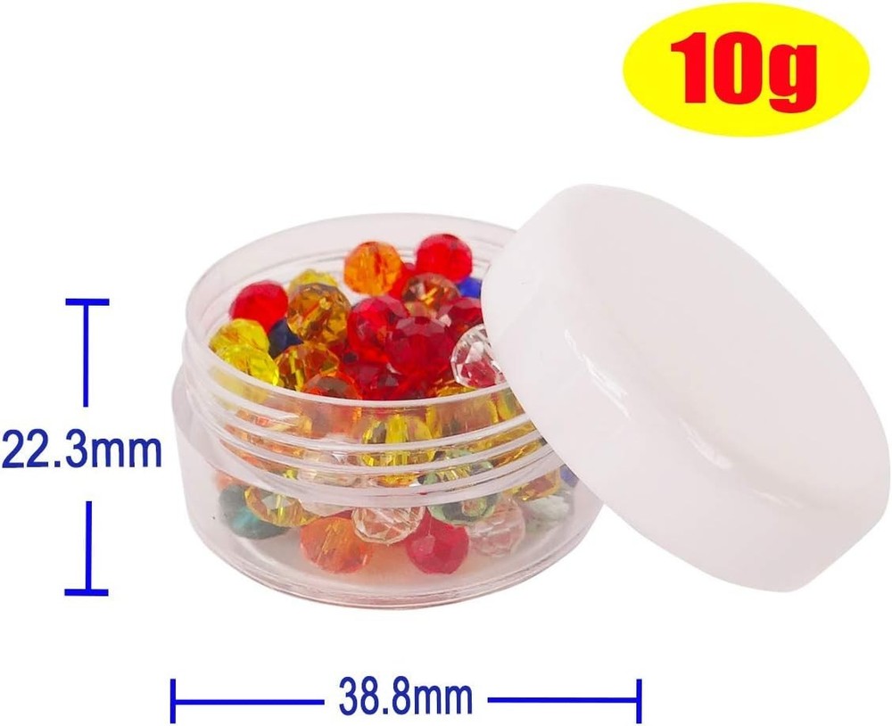 12pcs 10ml Refillable Plastic Jars with White Screw Caps - Perfect for Cosmetics