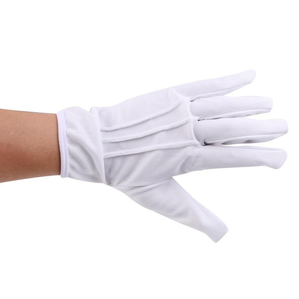 1 Pair Billiard Referee Gloves - White