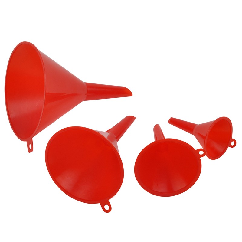 Home Plus H110601 Red Plastic Funnel Set