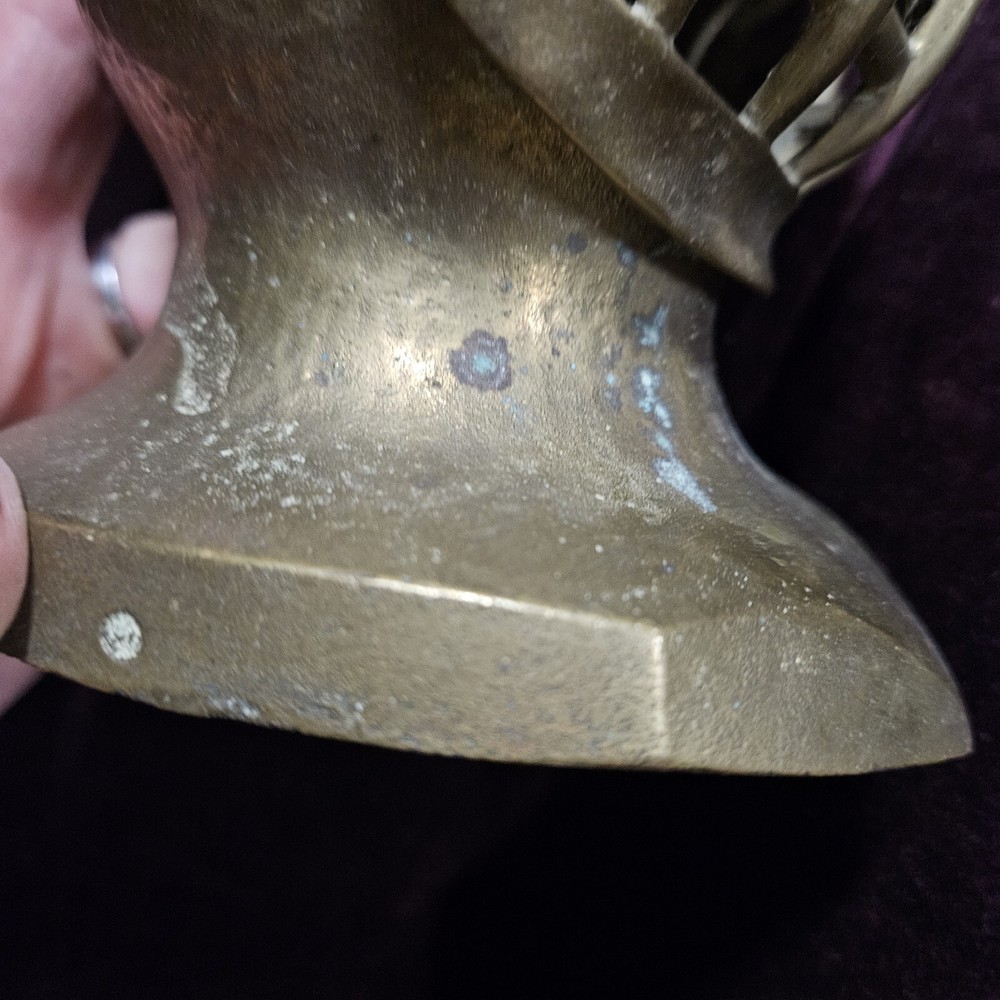 RARE Vintage Lighted Solid Brass Medieval Knight Helmet & Shield Wall Sconce