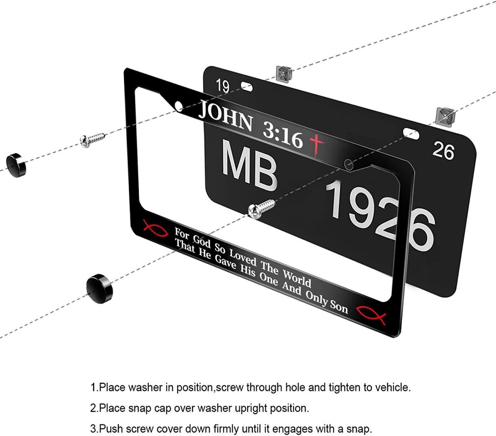 John 3:16 Christian Religious License Plate Frame