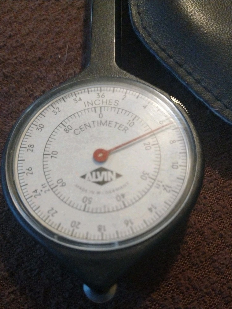 Vintage Drafting Scale Map Measure Opisometer - Model 1121 Alvin Co. Nice Case
