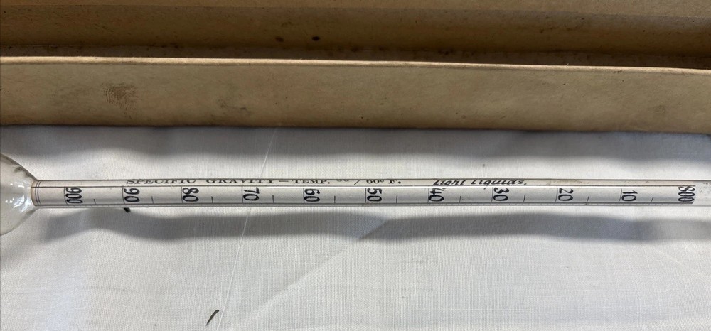 SPECIFIC GRAVITY SCALE GLASS HYDROMETER USA