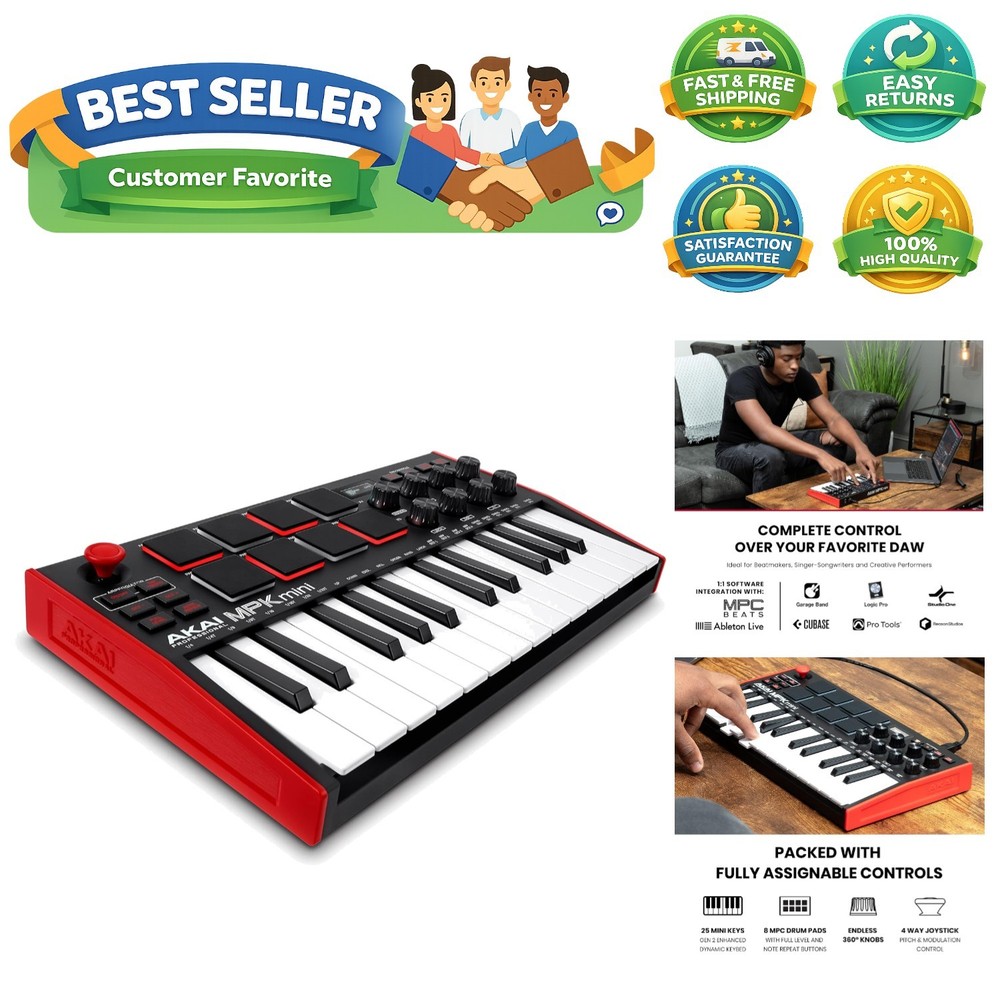 Professional MPK Mini MK3: 25-Key MIDI Controller with NKS Integration & Effects