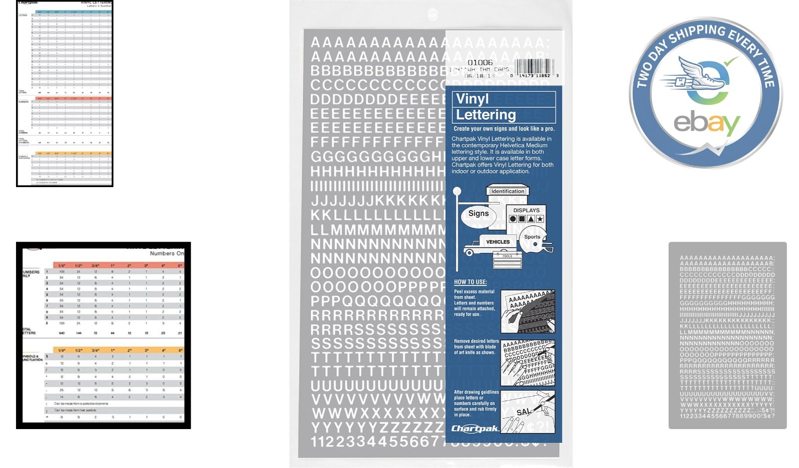 1/4” Self-Adhesive Vinyl Capital Letters & Numbers – Versatile 610 Pack