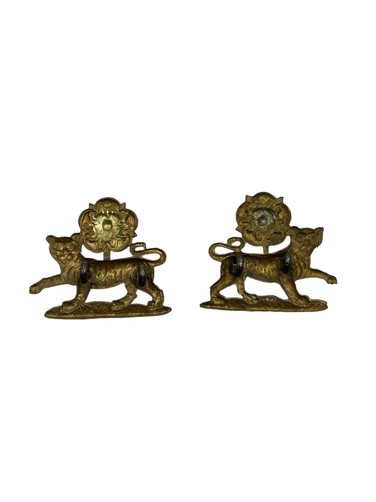 British York and Lancaster Regiment Collars Insignia Pair