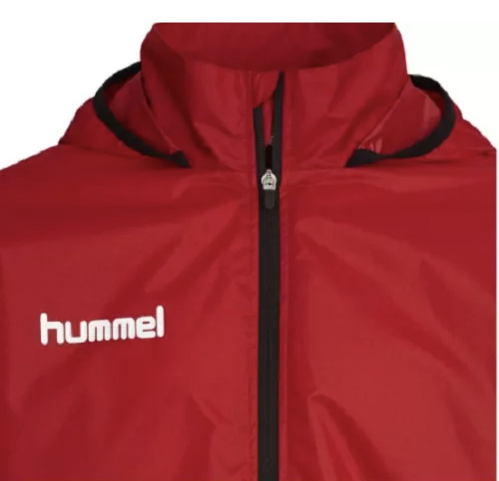 Hummel Core Spray Jacket Waterproof Windcheater Size Large Red