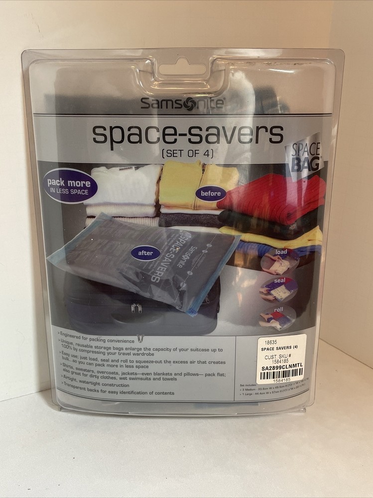 Samsonite Space Savers Bag Set Includes 4 Bags, 3 Medium and 1 Large