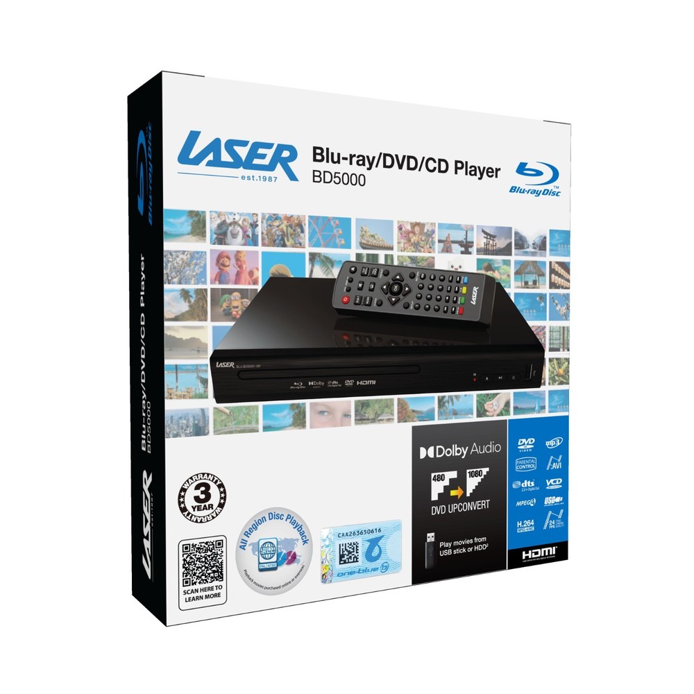 Laser Blu Ray Player Multi Region HDMI Full HD