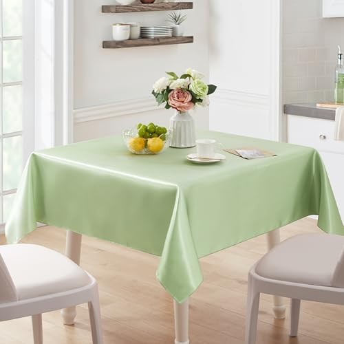 1 Pack Satin Table Cover Rectangle Silkly 84" x 60" (Rectangular) Sage Green