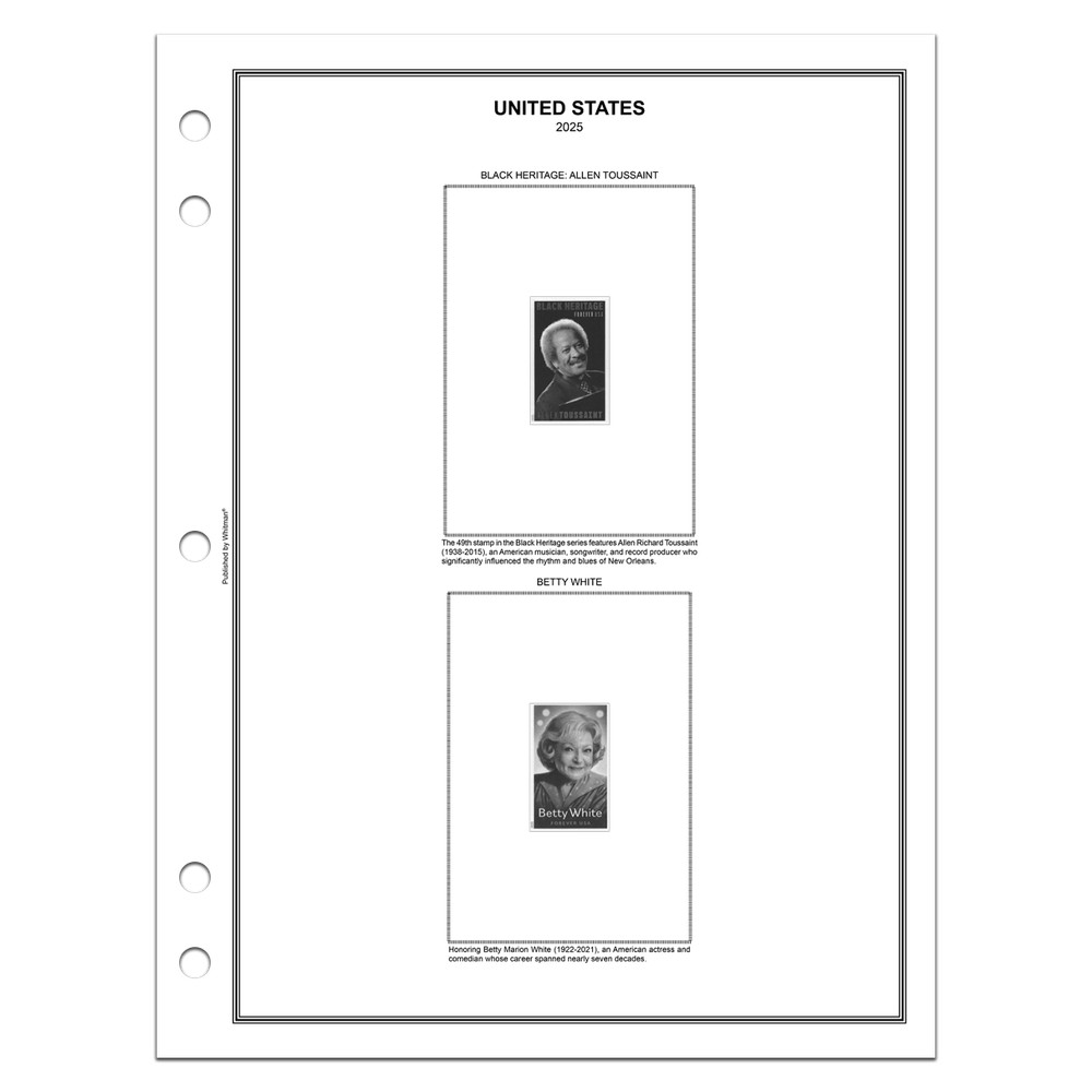 H.E. Harris® 2025 U.S. Plate Block Stamp Album Supplement Pages