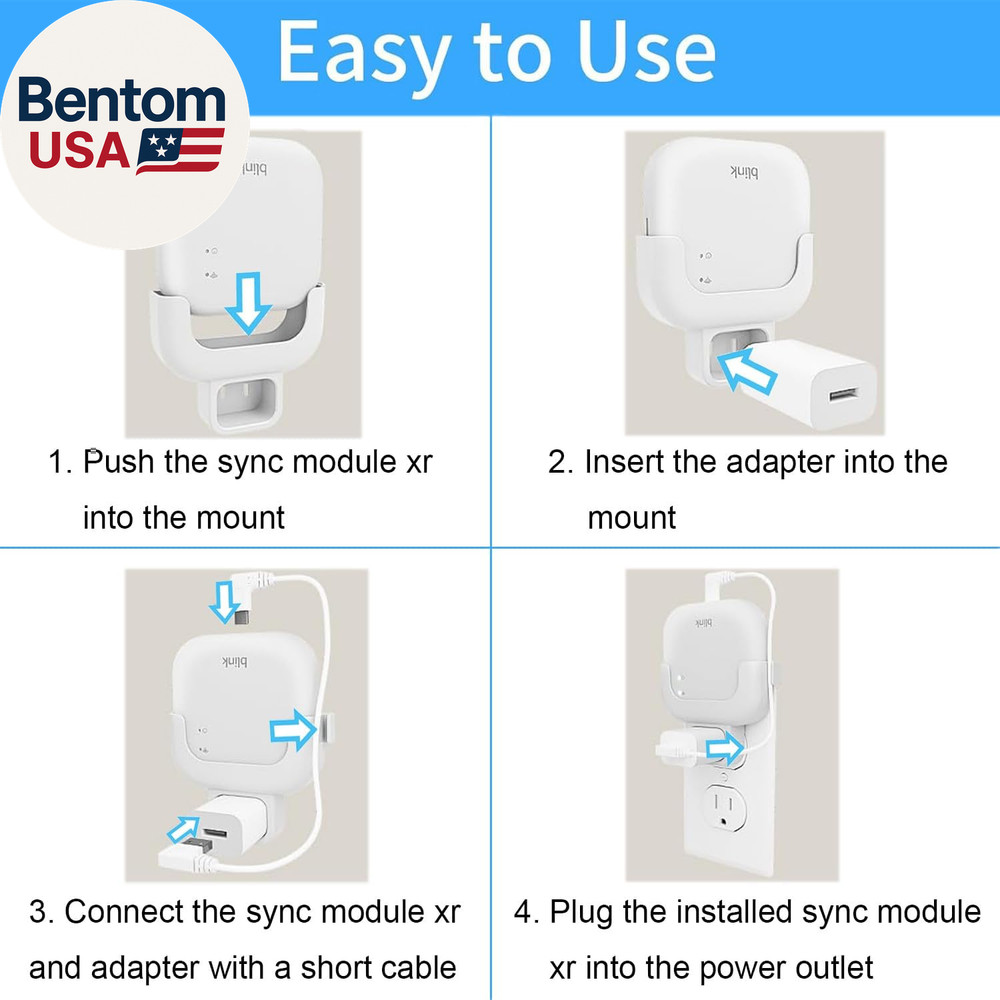 Outlet Wall Mount Compatible with Blink Sync Module XR, Space Saving and No Dril