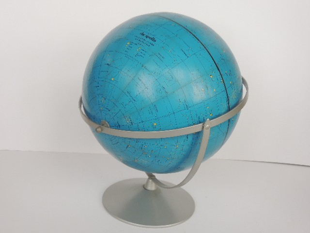 NICE 12" Apollo Celestial Globe 1971 Replogle Rotating Stars Constellations Blue