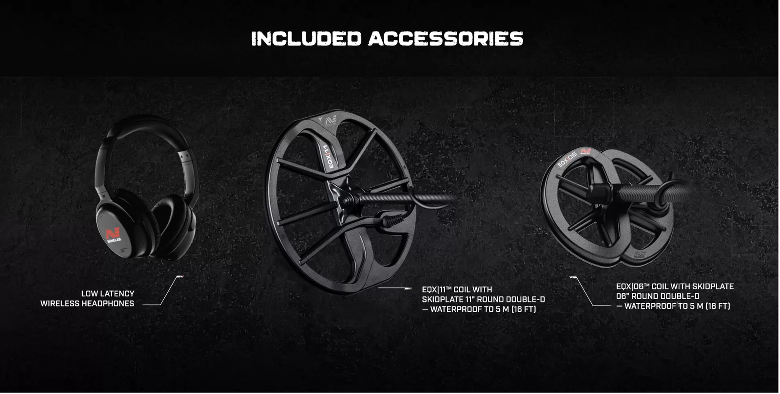 Minelab Equinox 900 Metal Detector with 11" and 6" coils 3720-0006 Waterproof