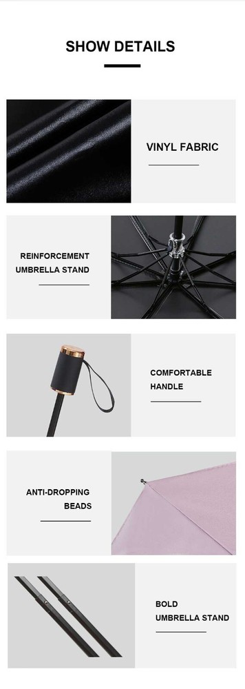 Automatic Umbrella Anti-UV Sun/Rain Windproof 3 Folding Compact Umbrella