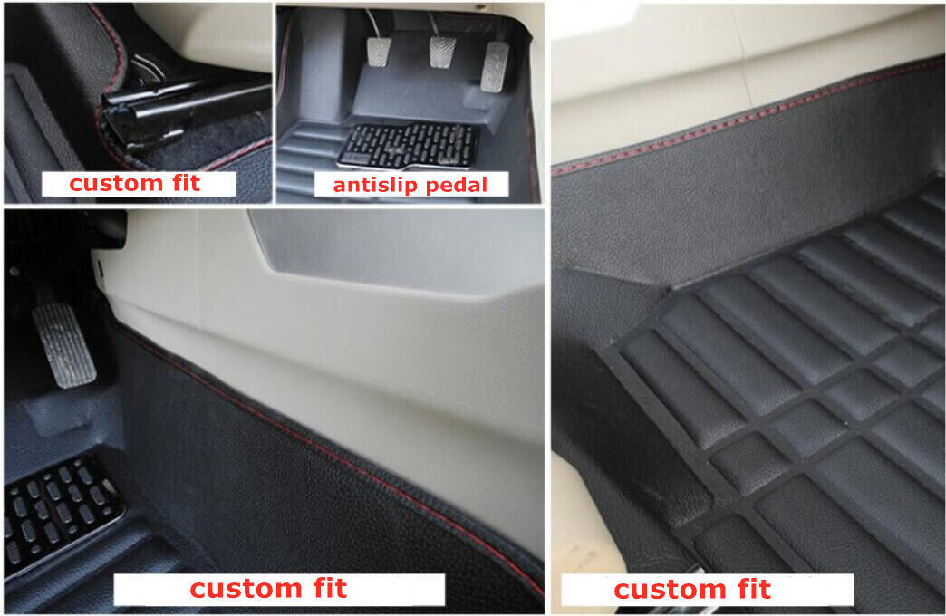 for 2007-2017 Toyota Camry Car Floor Mats Front & Rear Liner Leather Pad Black