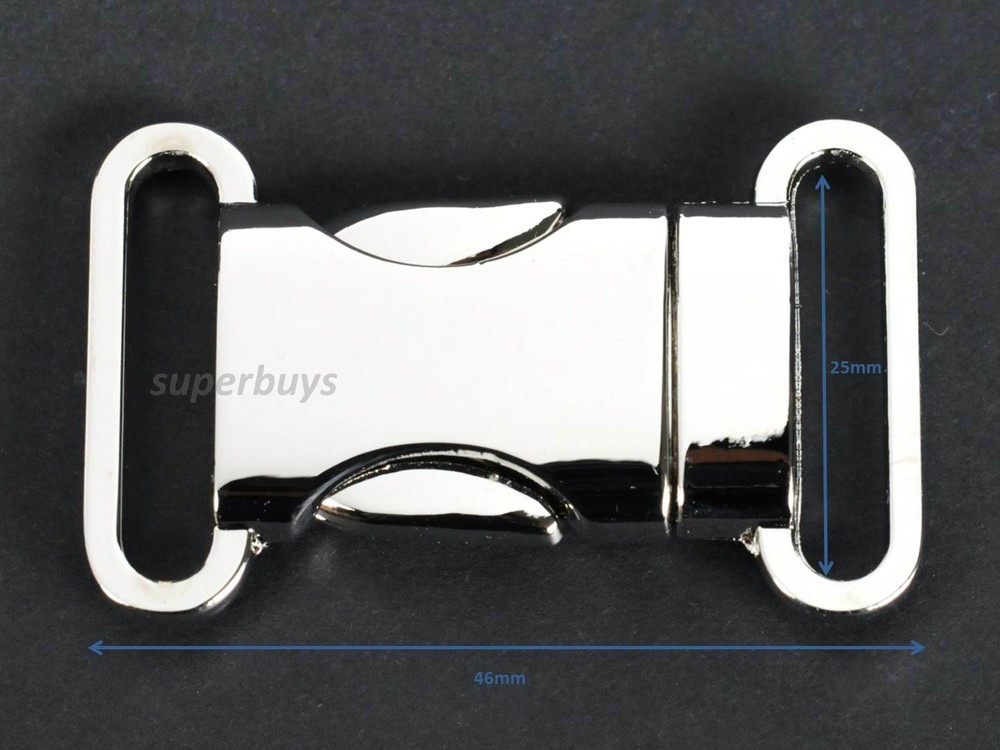 25mm Silver Metal Quick Side Release Buckle Clip Webbing Belt Strap Backpack Bag