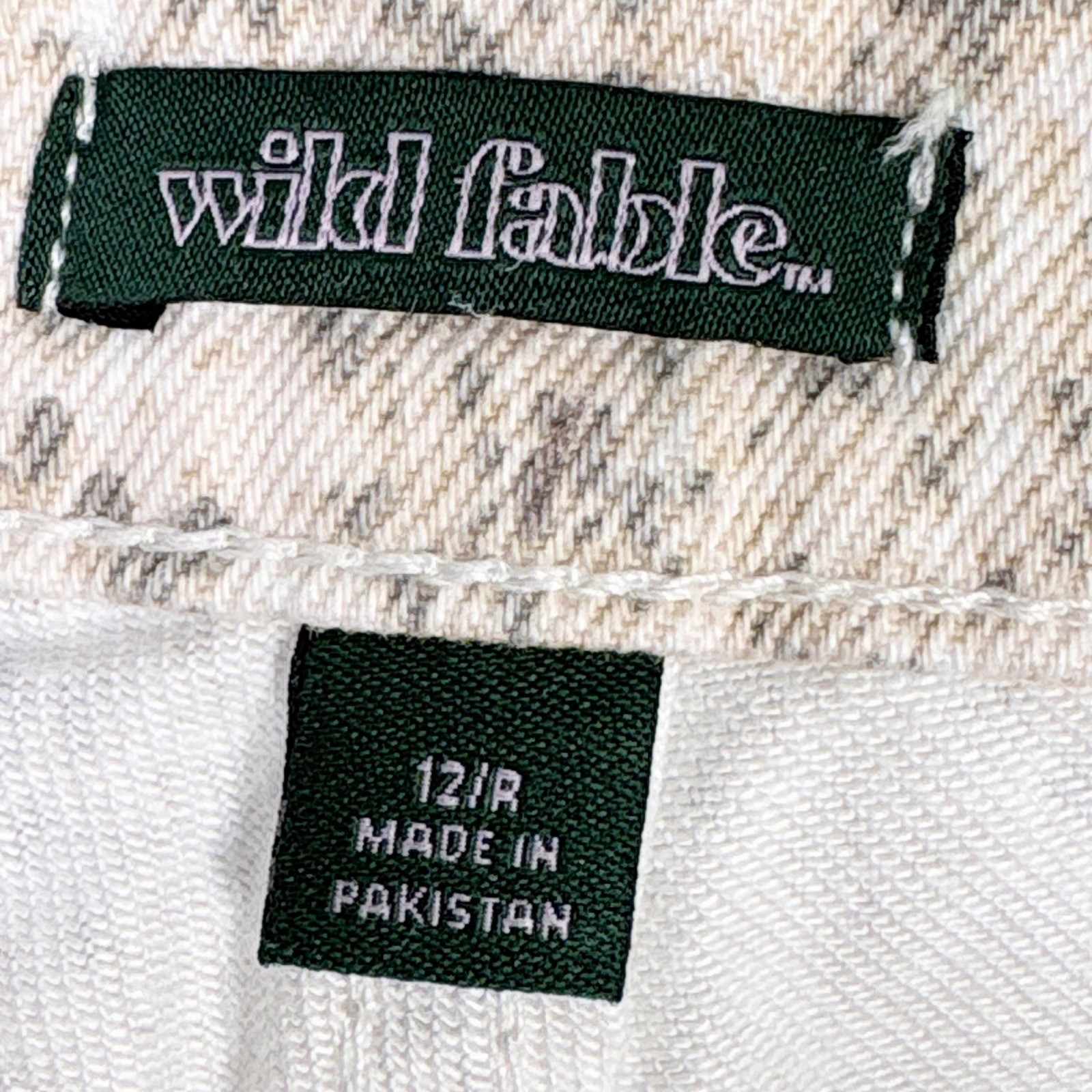 Wild Fable Low-Rise Baggy Jeans 12/31 Light Snakeskin Rigid Denim Tan Cream NWT