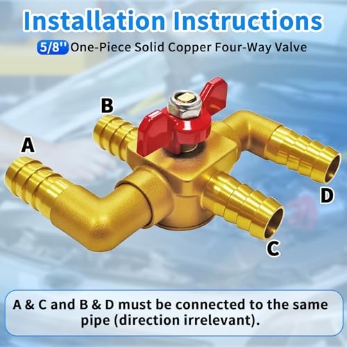 Solid Brass 5/8'' 4-Way Heater Control Valve – Automotive Heater Core Bypass
