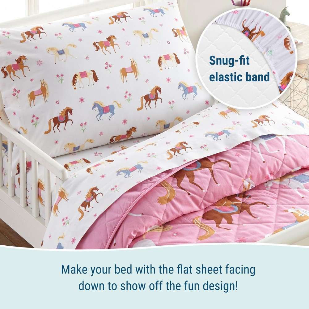 100% Cotton Sheet Set – Soft & Cozy Bed Sheets - Horses
