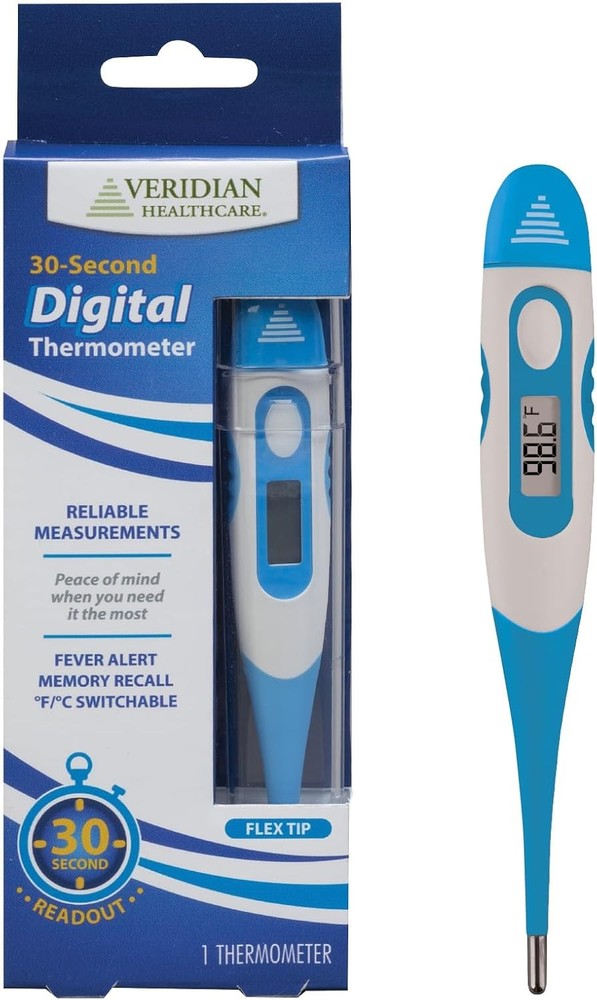 Digital Oral & Rectal Thermometer with Fast Reading Display, Clinical Use