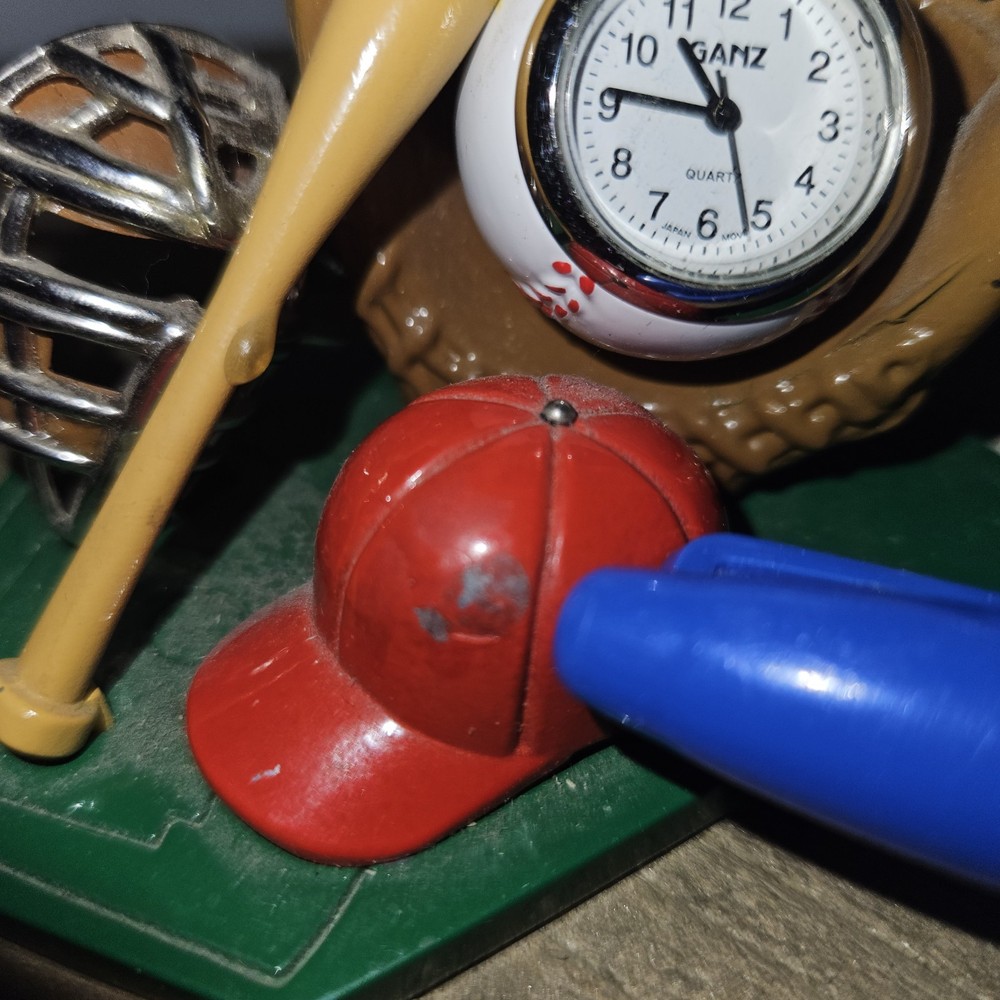 Miniature Baseball Themed Quartz Desk Clock (O)