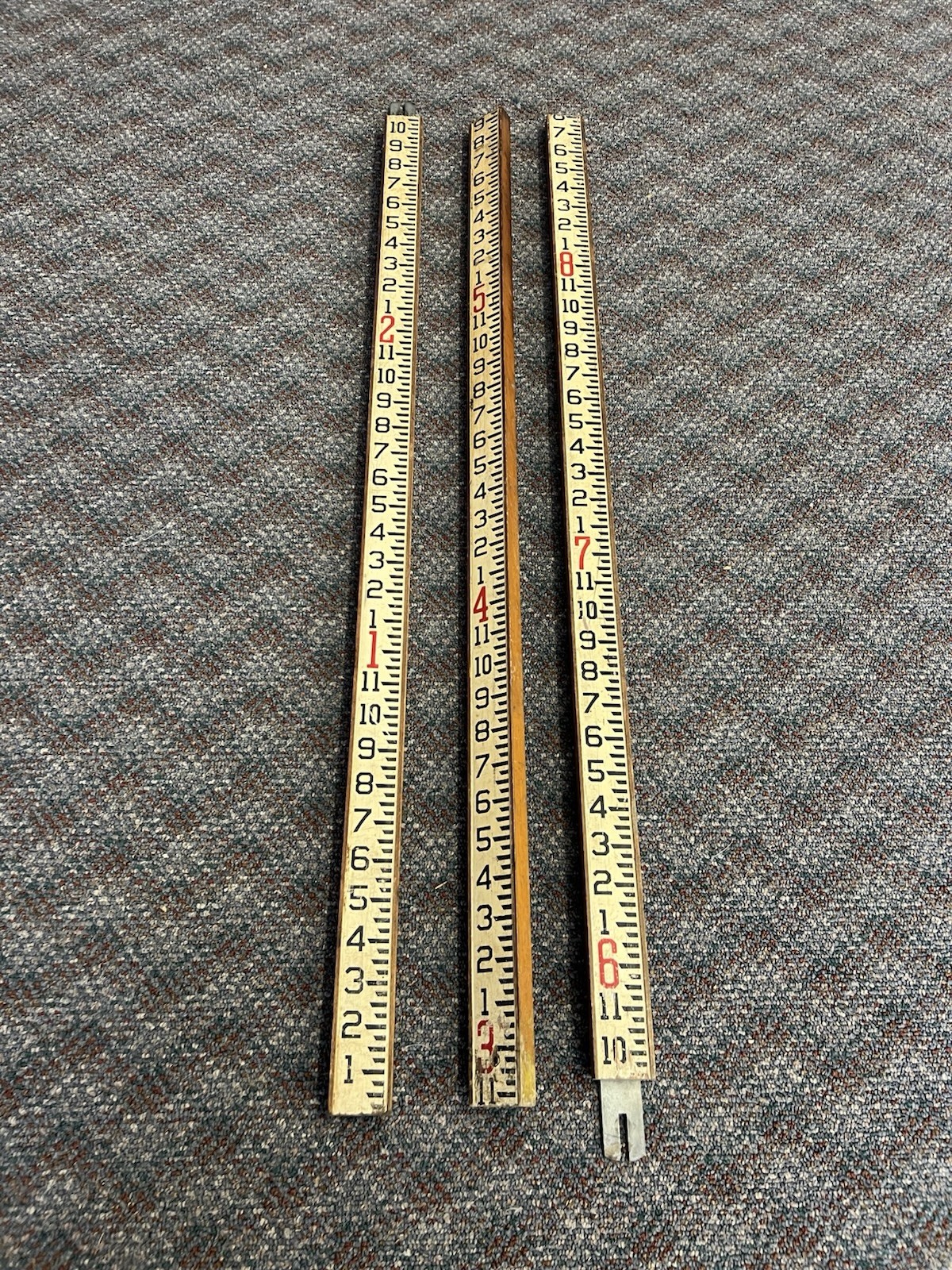 Vintage Wood Measuring Stick rule survey grade rod extending story pole transit