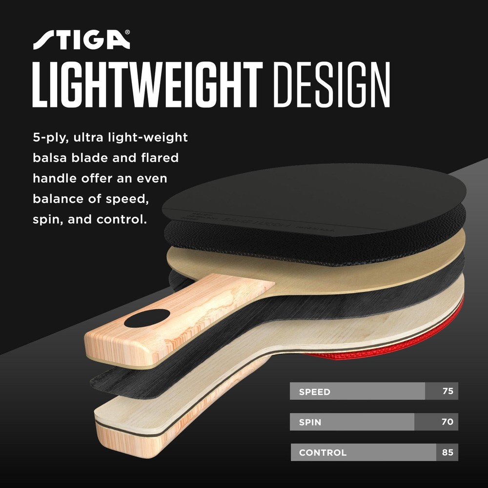 STIGA Premium 2‑Player Table Tennis Set – Includes 2 ITTF Approved Paddles, 3...