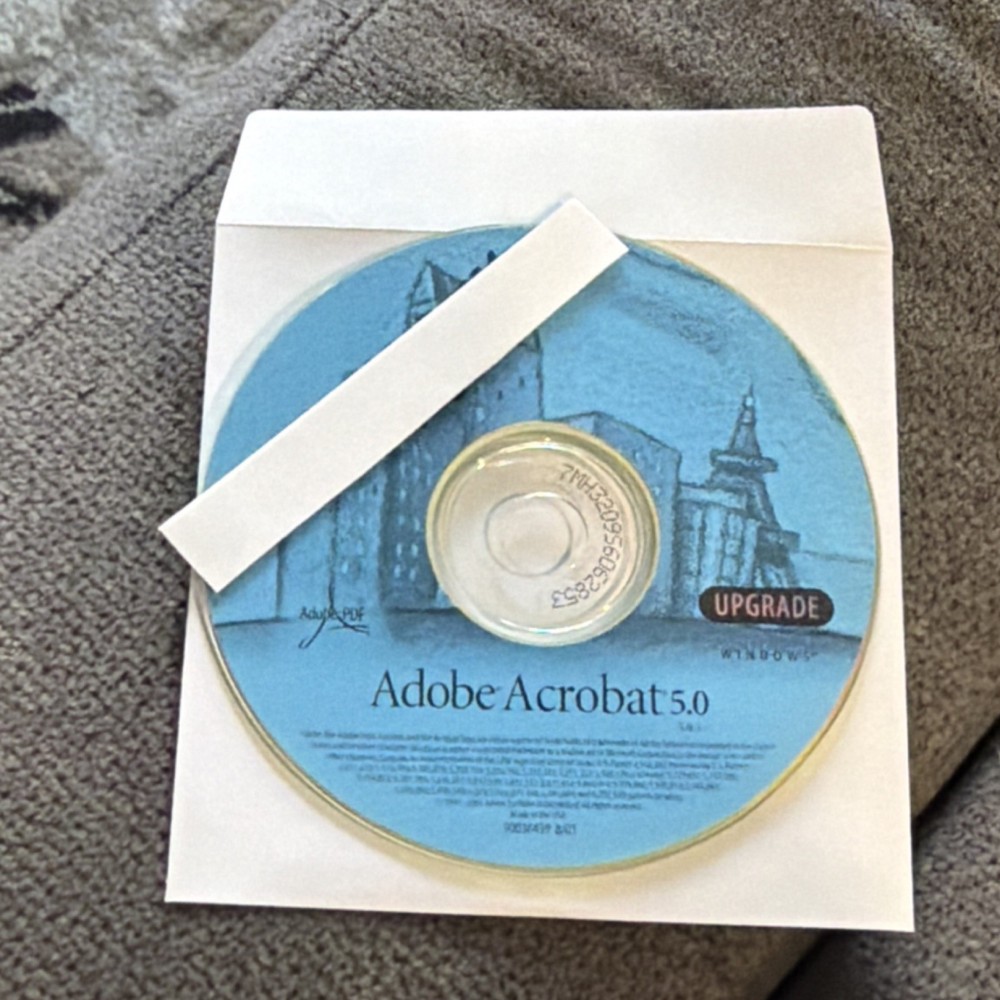 Adobe Systems Acrobat 5.0 Upgrade CD for Windows Office Software Suite w/ code