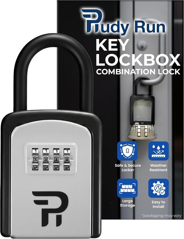 Outdoor Key Storage Lockbox - Personalizable 4-Digit Combination Security