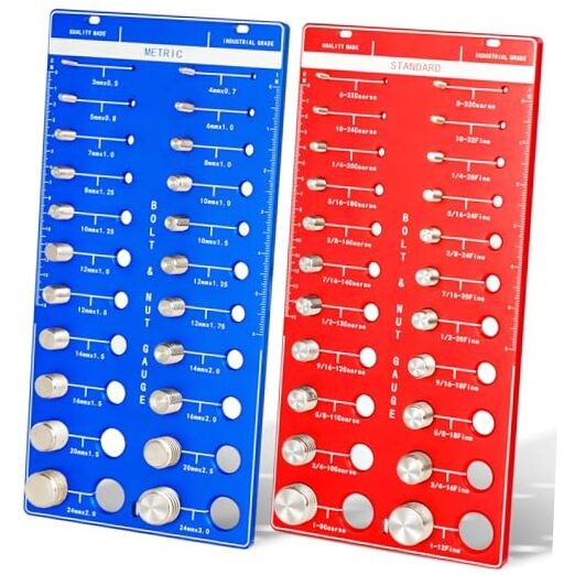 Nut and Bolt Thread Checker Standard and Metric, 44 Bolt 44 Size Thread Checker