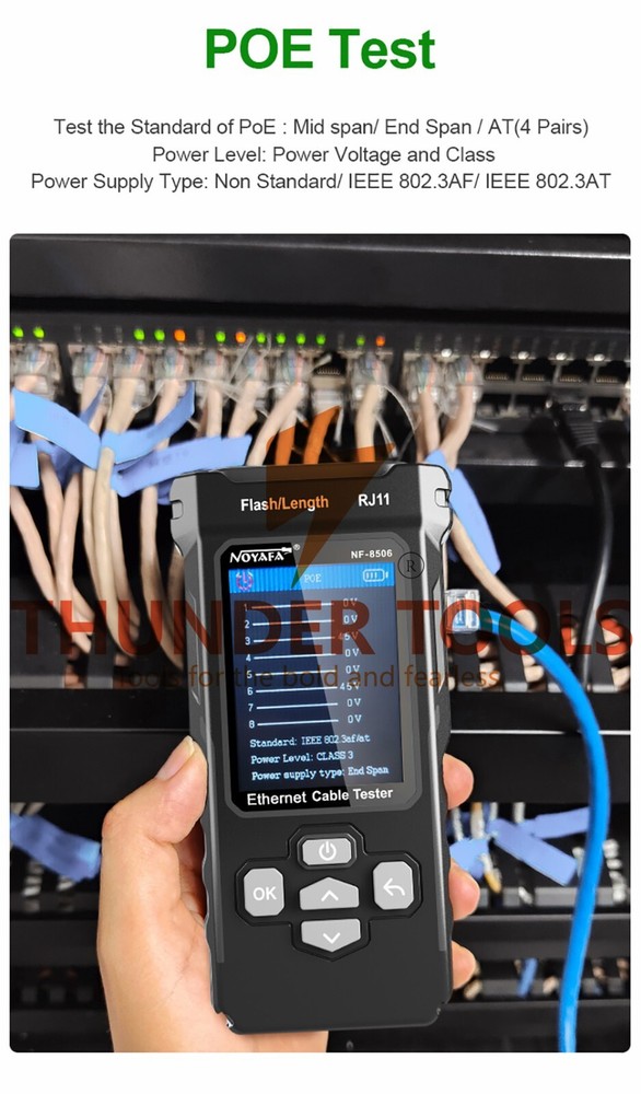 Thunder Tools NOYAFA NF-8506 LCD Digital Network Cable Tester Rechargeable