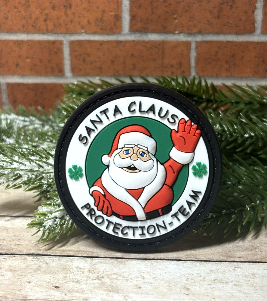 PVC Tactical Patch - Morale Santa Claus Protection Team Patch -  Santa Gun Patch