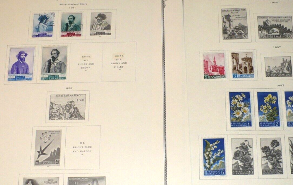 San Marino Stamp Collection, MHOG, and Used