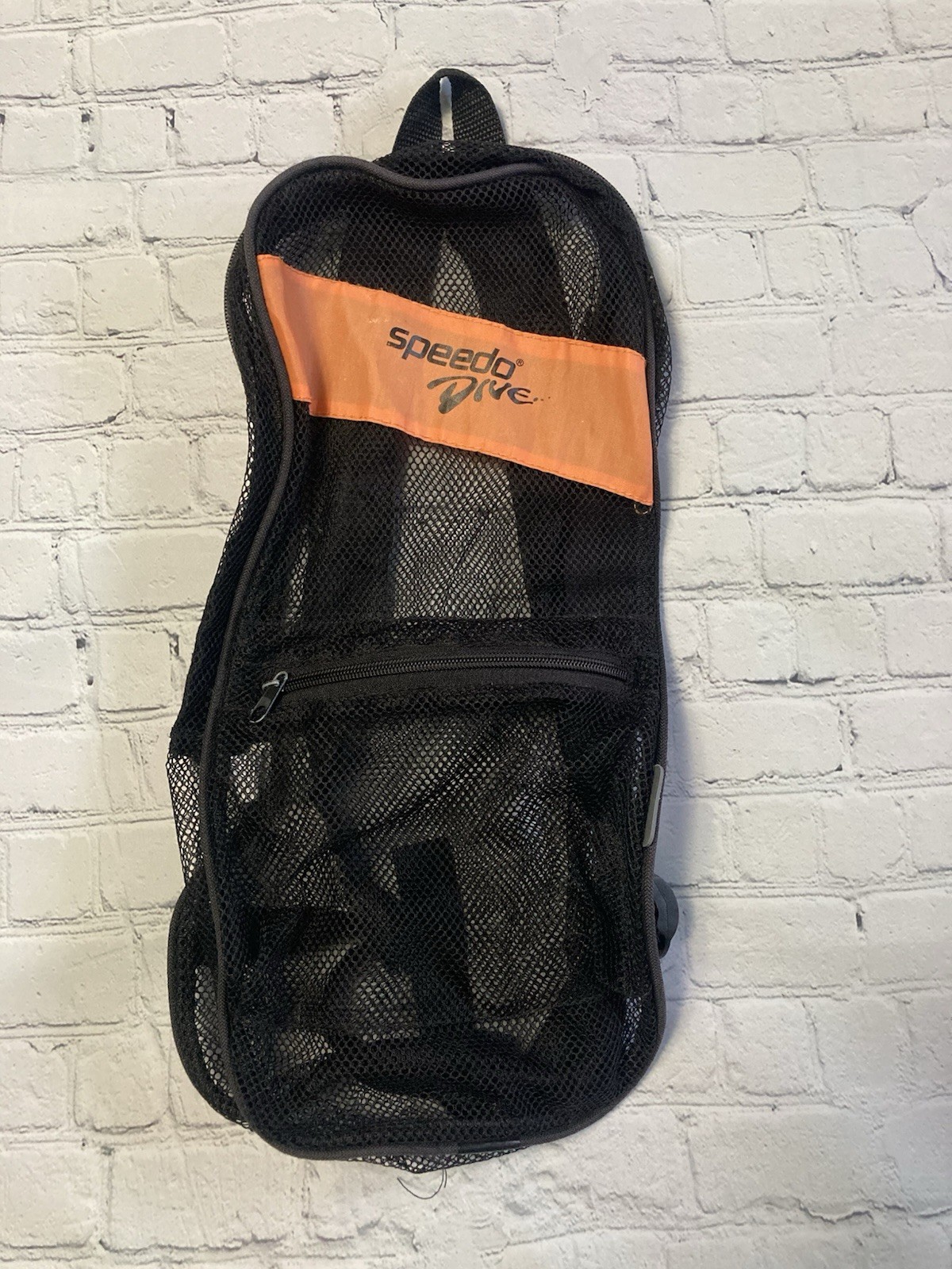 Speedo Dive Mesh Backpack Lightweight Swim Bag For Snorkel Flippers Orange #2