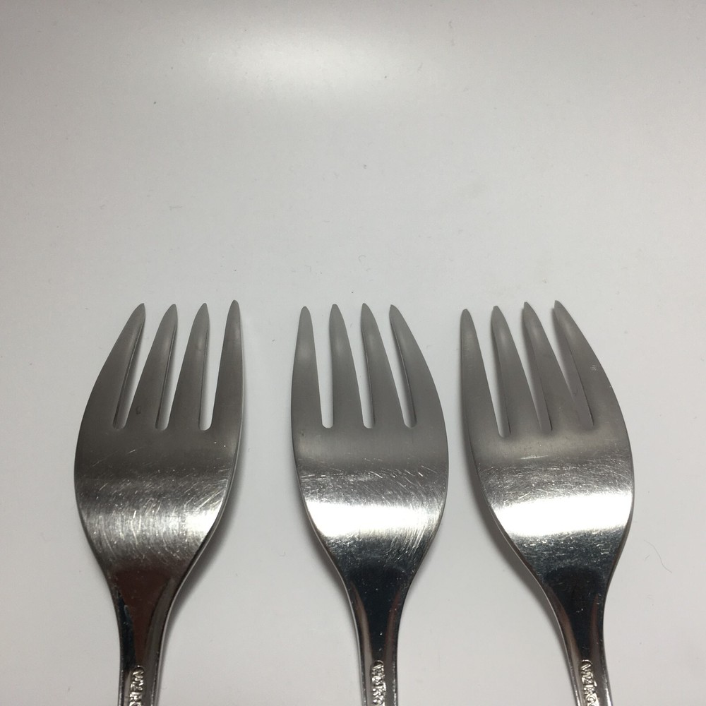Wm Rogers Impression USA Stainless Flatware Salad Fork x 3 Lot B
