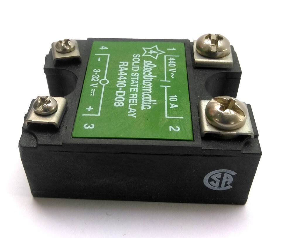 Electromatic RA4410-D08 Solid-State Relay, Control: 3-32VDC, Output: 440VAC 10A
