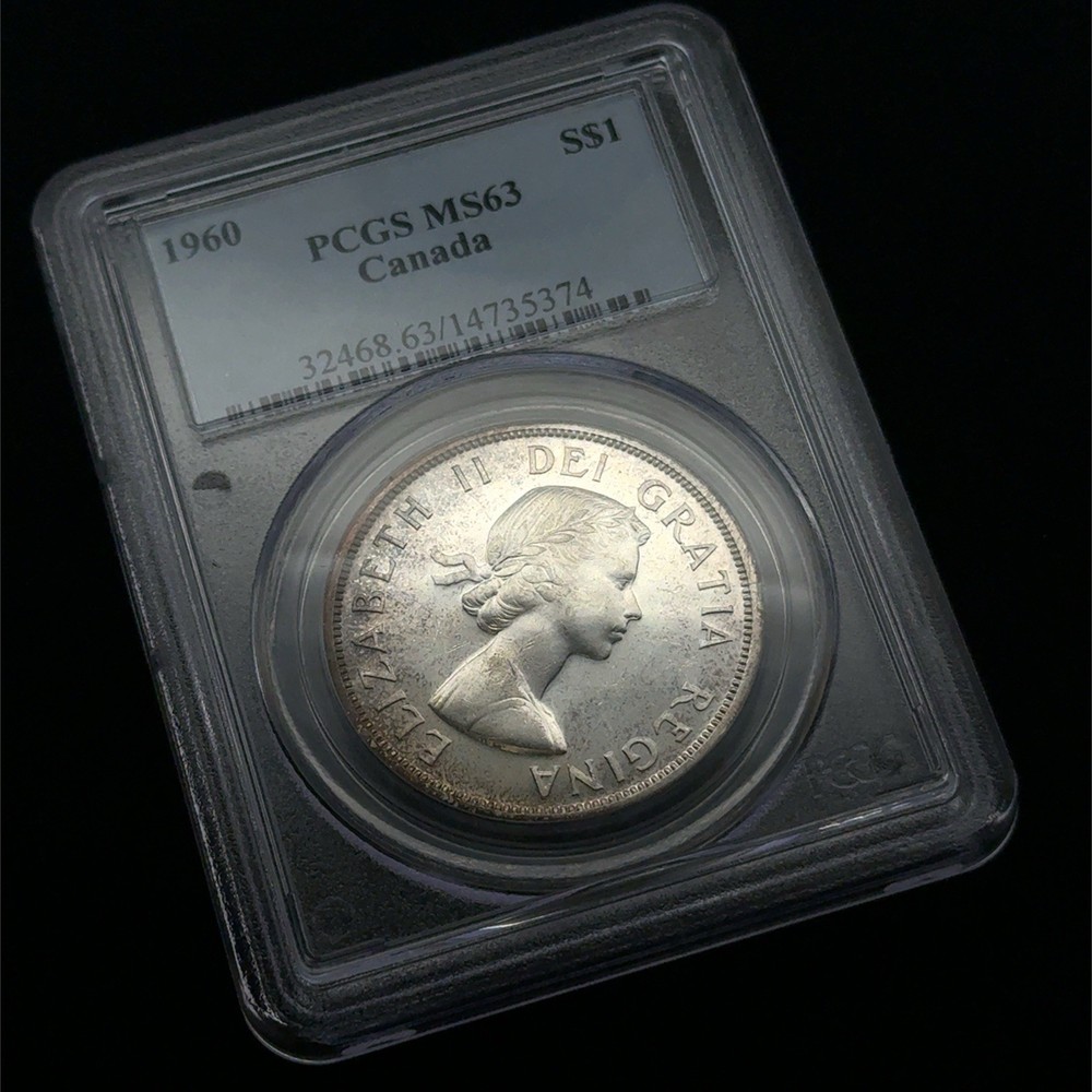 1960 Canada Silver Dollar $1 PCGS MS63