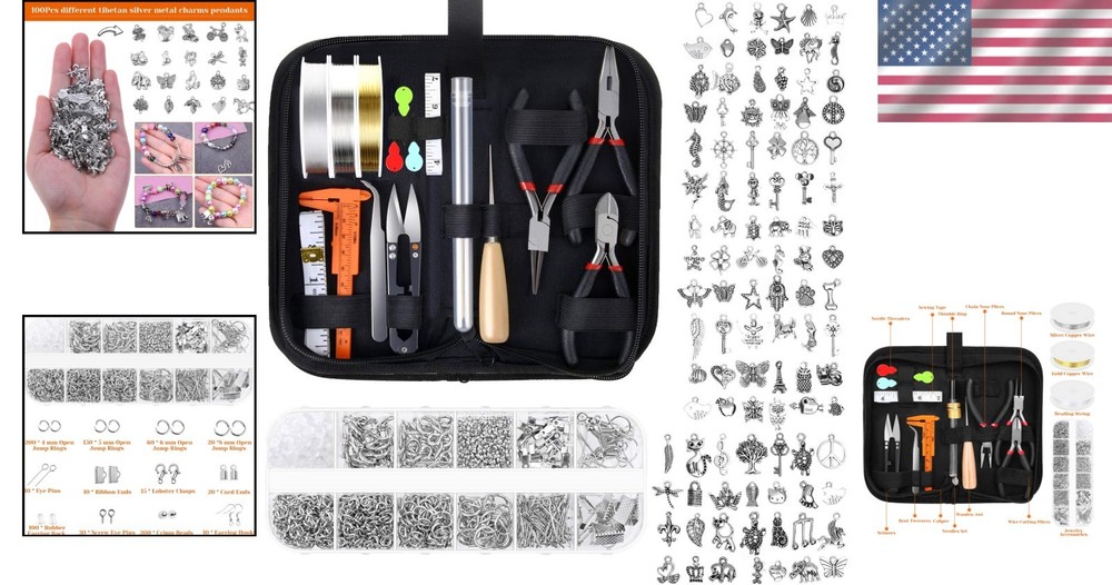 Complete Jewelry Making Kit with Tools and Charms
