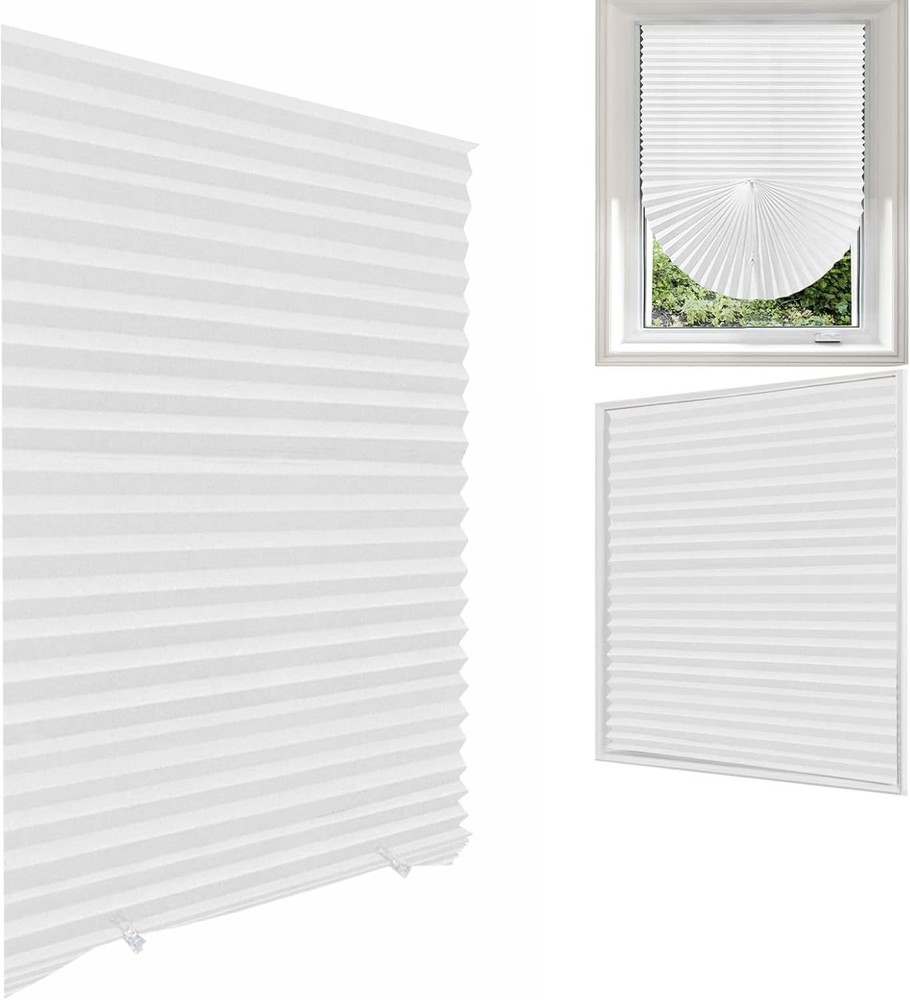 White Blinds for Windows, Temporary 24"W x 59"H, - 1 Pack