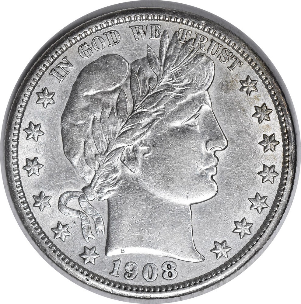 1908 Barber Silver Half Dollar Choice AU Uncertified #200