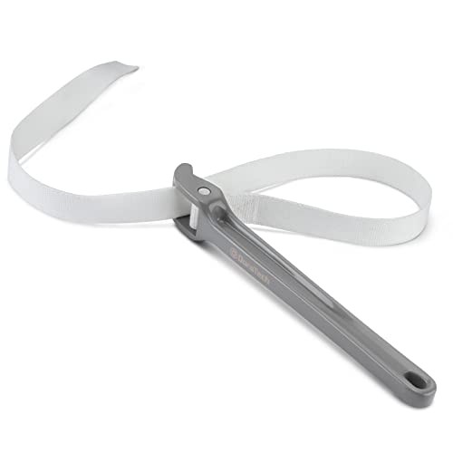 Strap Wrench 12" Handle, Adjustable Nylon Strap Pipe Wrenches, 12 Inch Grey