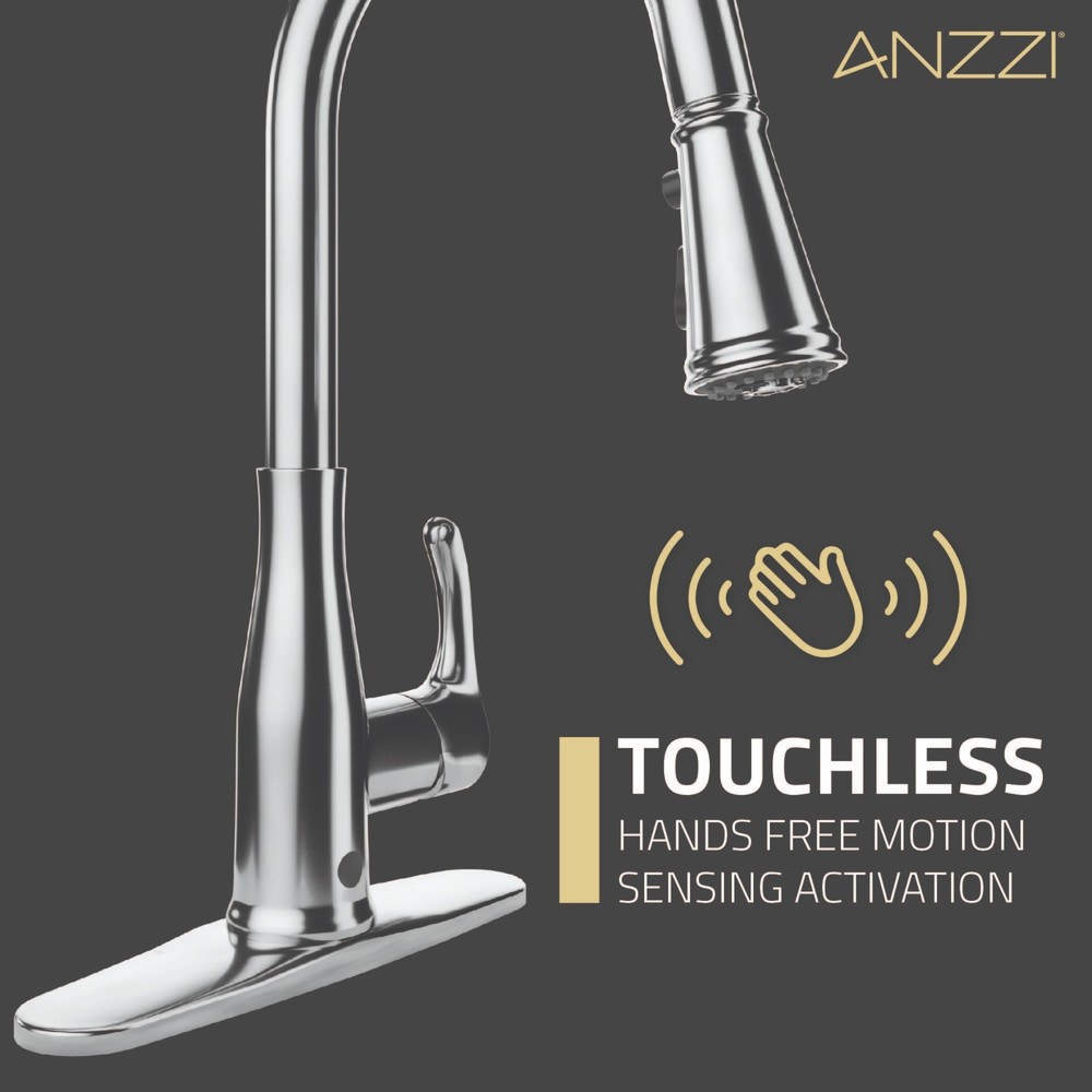 Sifo Hands Free Touchless 1-Handle Pull-Down Sprayer Kitchen Faucet with Motion