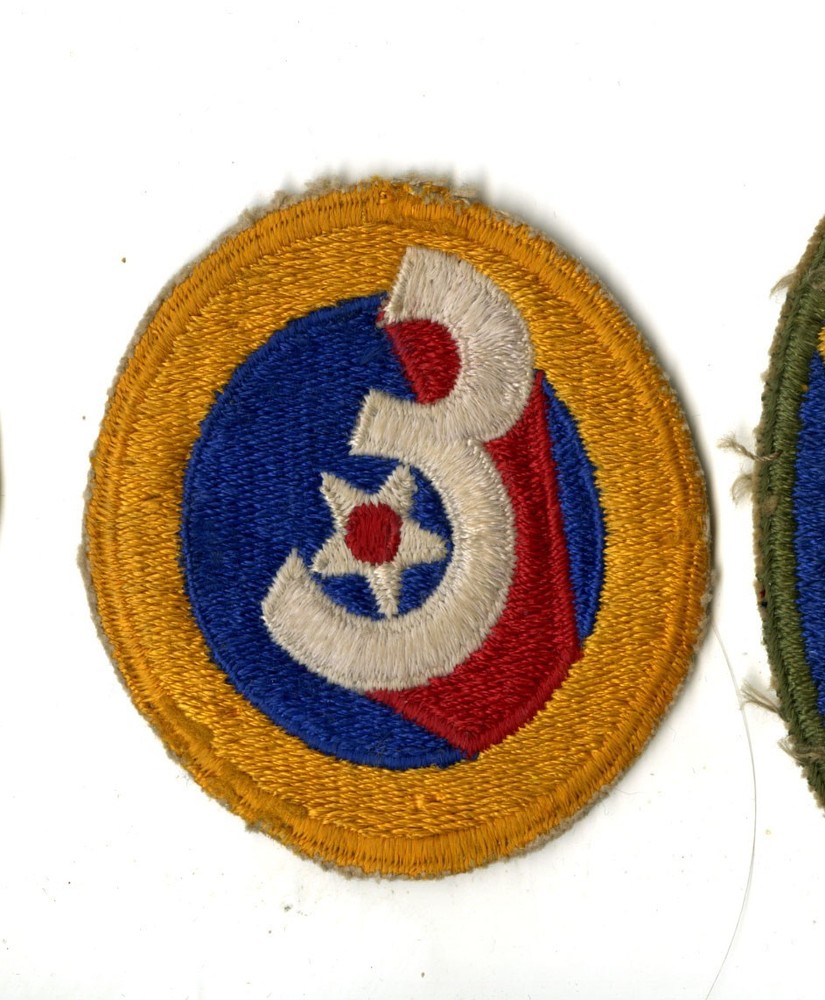 3rd Air Force Patch White Back WWII Vintage Florida Antisubmarine